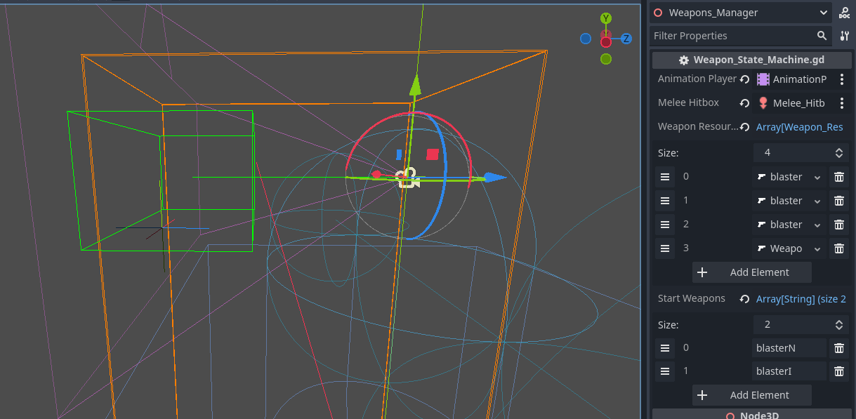 Melee Hitbox in Green