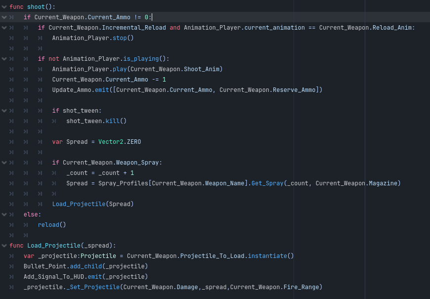 Shoot Function Code